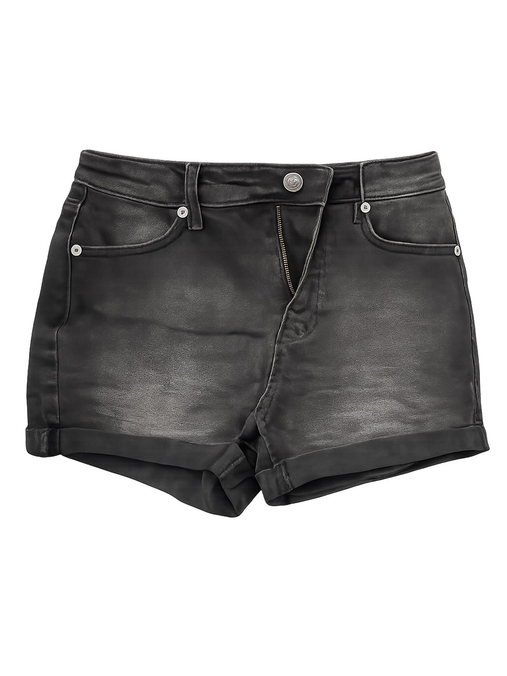 High-Rise Black Women's Jean Shorts